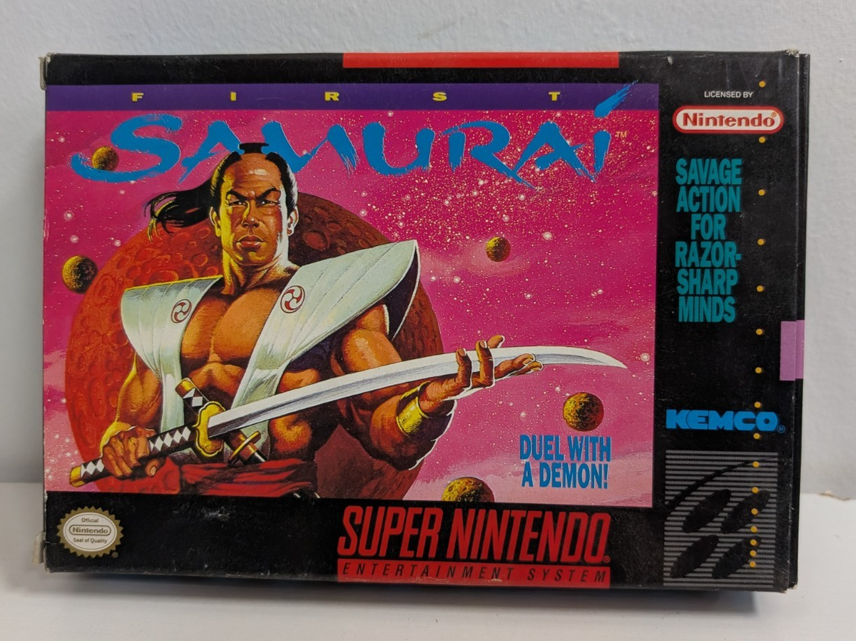 First Samurai Super Nintendo SNES Complete in Box Authentic Kemko