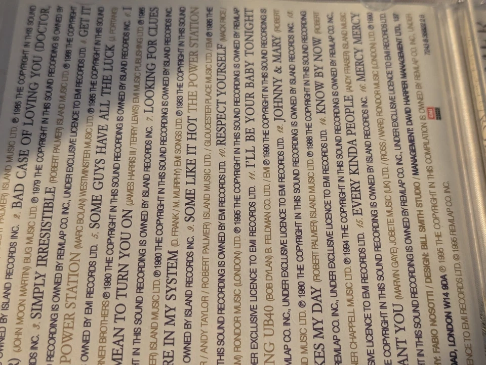 Robert Palmer - The Very Best Of - 1995 Addicted to love/Looking for clues New W - Bild 2 von 4