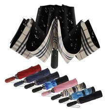 Umbrella,Trave Inverted Umbrellas for Rain Portable,Automatic Yellow Plaid