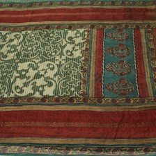 Sushila Vintage Indian Saree 100 Pure Georgette Silk Floral Printed Sari Fabric