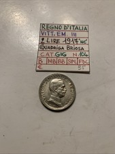 2 Lire 1917 Ag Vittorio Emanuele III Regno D’Italia 