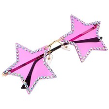Set of Durable Pc Rhinestone Star Shaped Sunglasses for Festival and Party