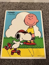 Vintage Charlie Brown And Snoopy Puzzle Wooden Playskool