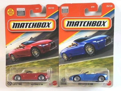 2 Car Lot Matchbox - 2021 Lexus LC 500  2025 Red 2026 Blue