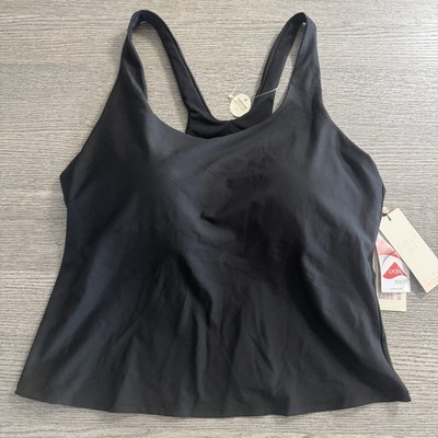 Calia Swim Athletic Cami Tankini Top Pure Black Size 2X Medium Support