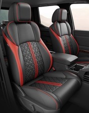 Seat Covers Full Set Blackred For Toyota Tacoma Double Cab 2024-2026