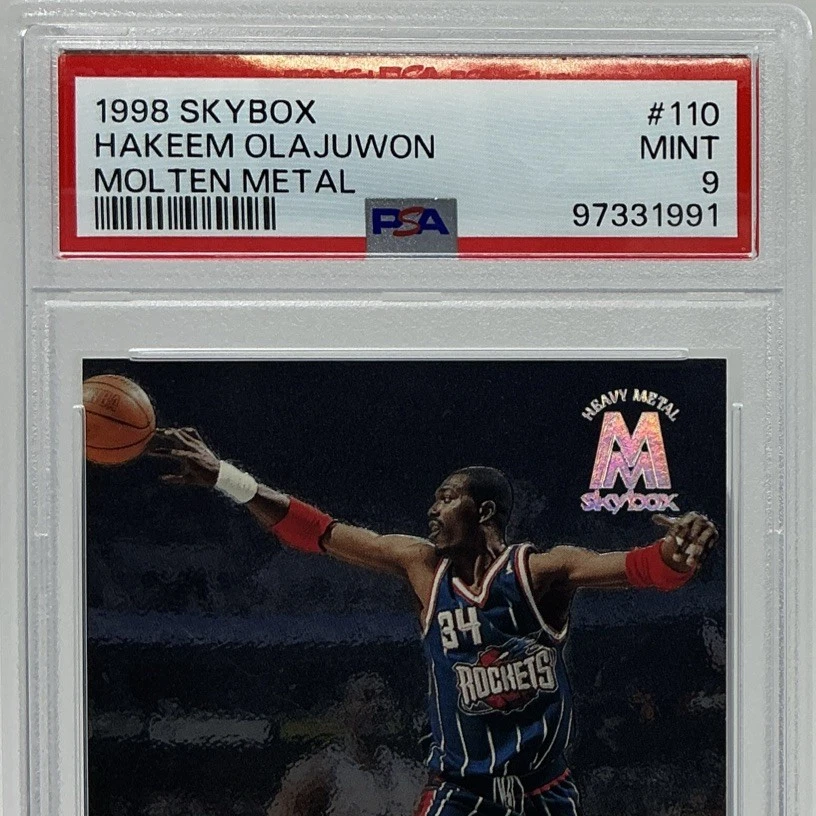 Hakeem Olajuwon PSA 9 - 1998 Skybox Molten Metal -Defense Wins Championships - Image 2 of 4