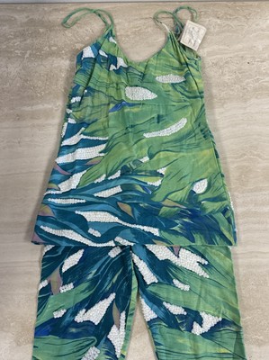 NAGA By Milo Sequin Legging & Top set Cover Up Tropical pants S top L
