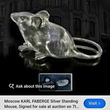 Souris en argent Moscou KARL FABERGE, signée. CADEAU PARFAIT. Valeur 6000€