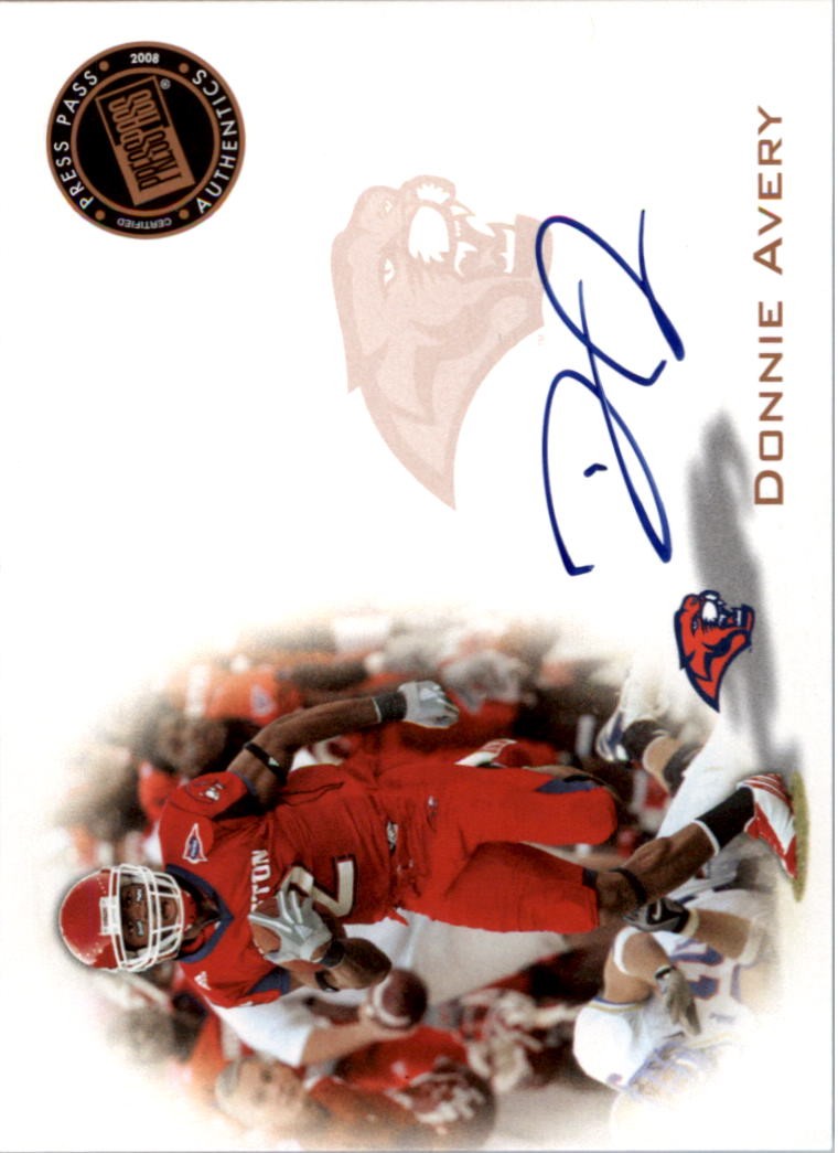 2008 Press Pass Autographs Bronze #PPSDA Donnie Avery Auto  FB