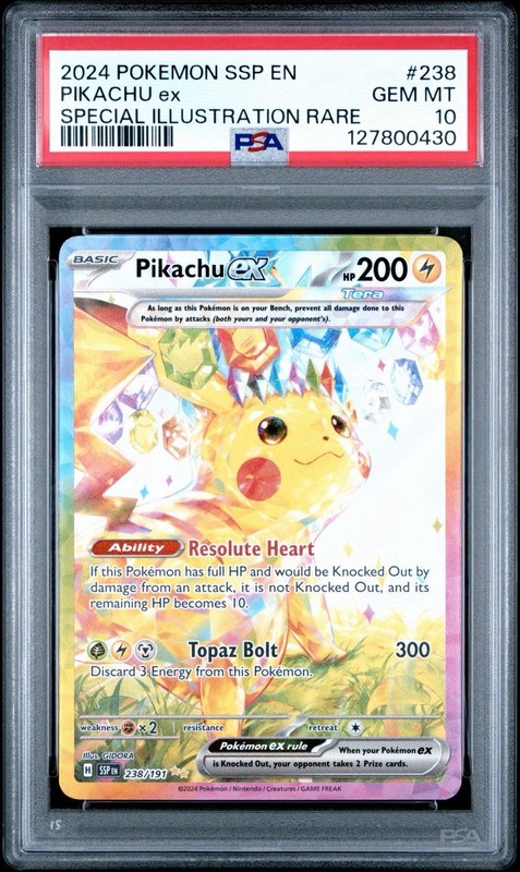2024 POKEMON SSP EN-SURGING SPARKS SPECIAL ILLUSTRATION RARE PIKACHU EX PSA 10