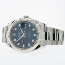 Rolex Datejust 41 Factory Blue Diamond Dial Oyster Stainless Steel 126334
