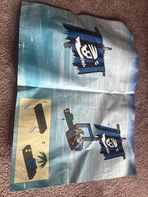 Lego Pirate Set Skull Island 7074 People, Flag, Instructions, Poster