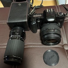 Canon EOS Kiss Film Camera with 28-80mm and 75-300mm Lenses and Case