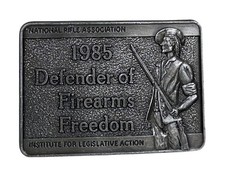 Belt Buckle National Rifle Association NRA Defender Of Firearms 1985