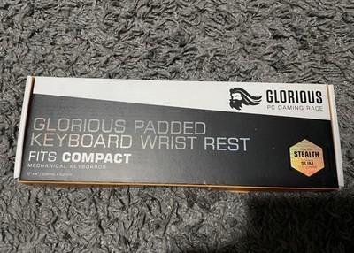 Glorious Padded Slim Stealth Plain Keyboard Wrist Rest 12x4x0.5in