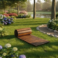 Wooden Garden Walkway Long-Lasting Wooden Garden Path Sturdy Slats for Party