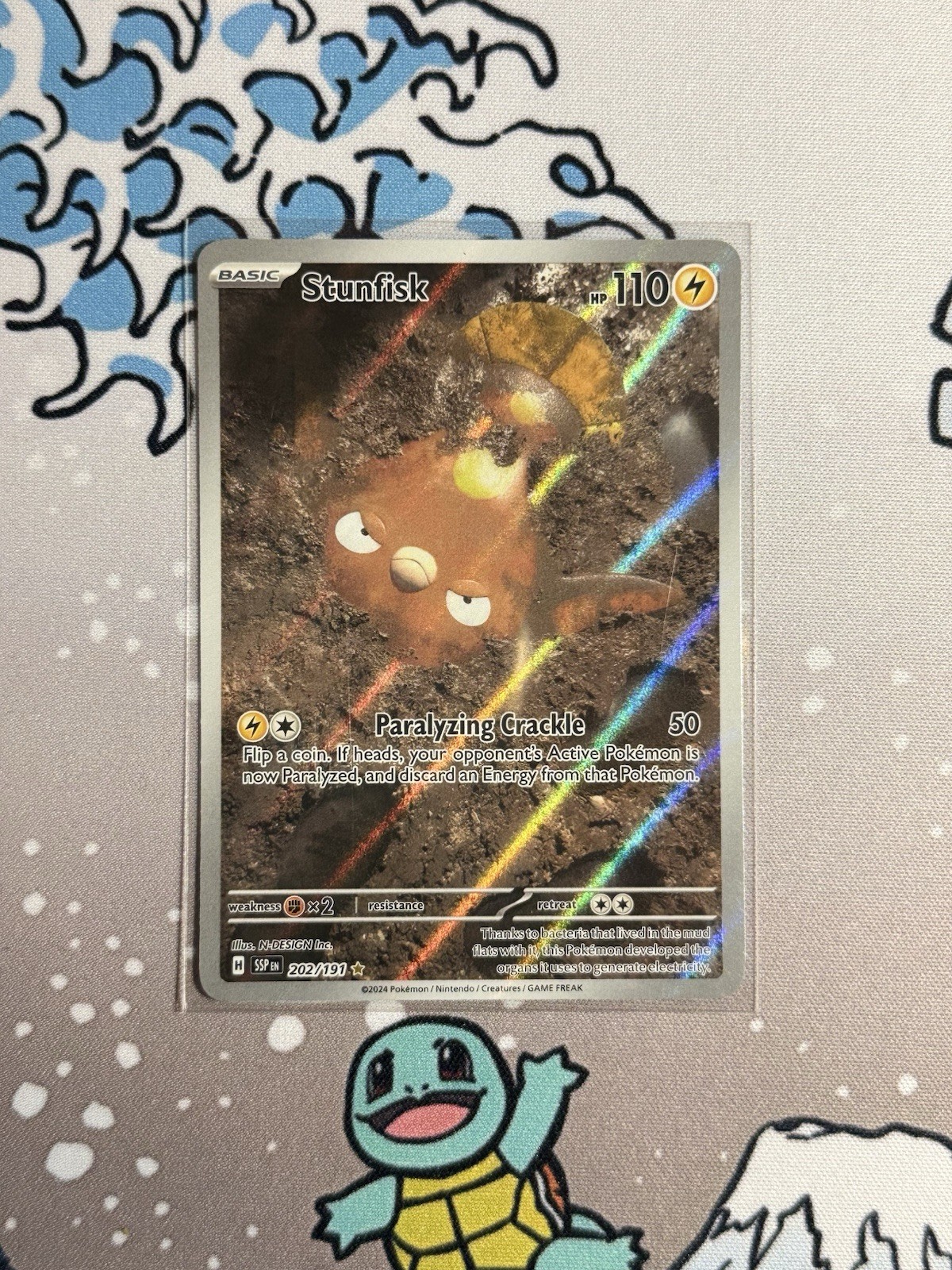 Stunfisk 202/191 Full Art Holo Illustration Card Surging Sparks Raw NM