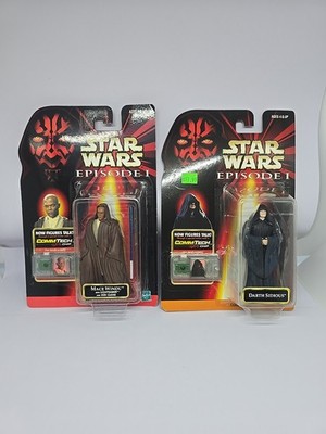 Star Wars Episode 1 Mace Windu And Darth Sidious With Comtech Chips.