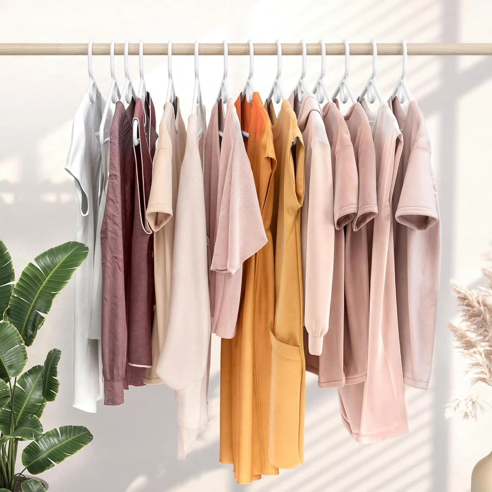 Perchas de plástico ultra resistentes duraderas para abrigo, traje y percha para ropa  Foto 3 de 4