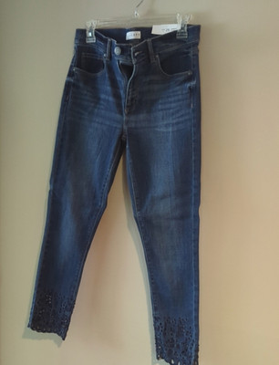 LOFT Dark Blue Modern Skinny Cropped Jeans with Laser-Cut Ankle - NWT