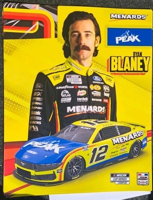 Ryan Blaney 2026 PEAK Menards #12 8x10 NASCAR Cup Series Hero Post Card