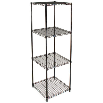 4-Tier Adjustable Wire Shelving Unit, NSF Listed, 24''x24''x74'', Black Epoxy