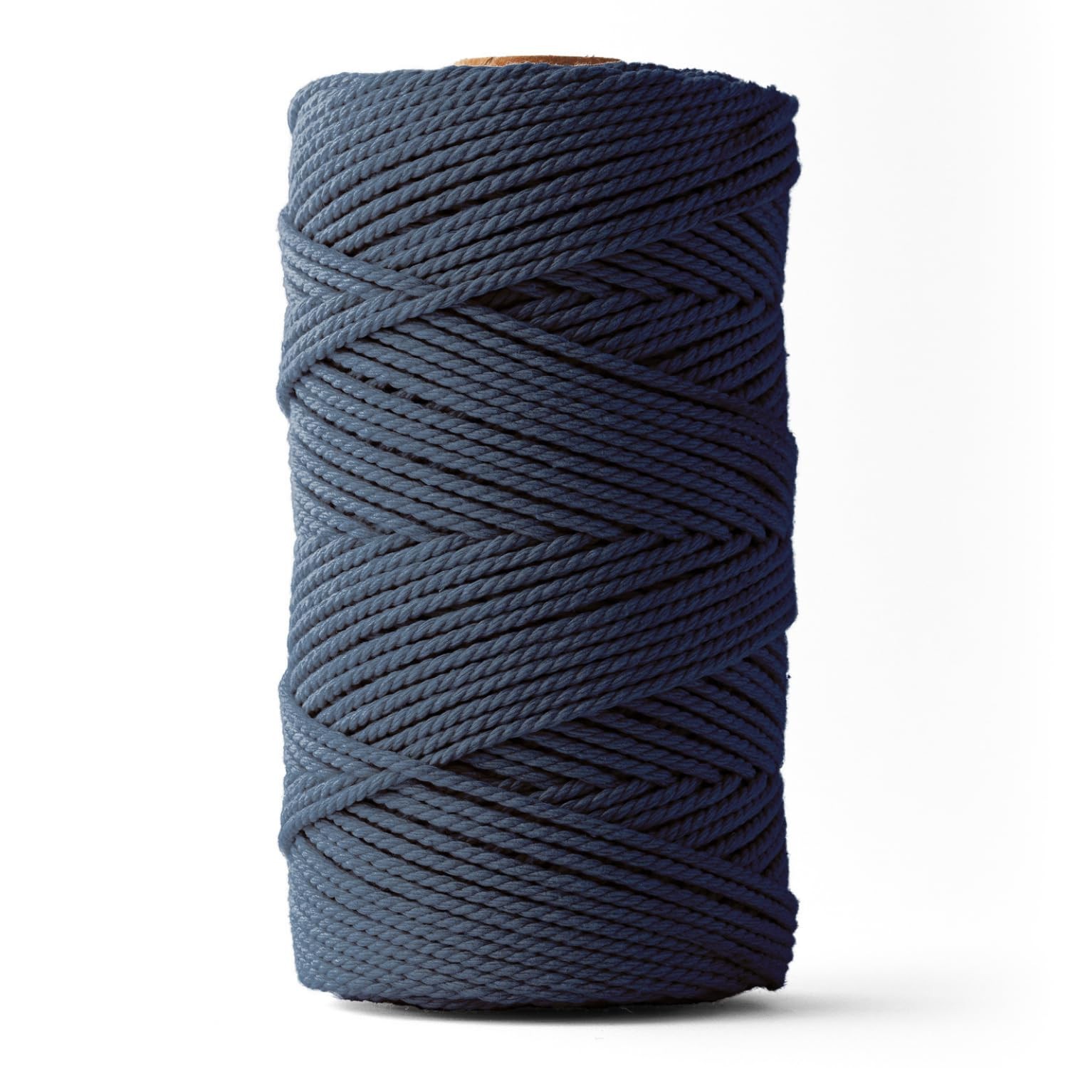 Corde à macramé 3mm double torsion en coton peignable bleu marine 120M
