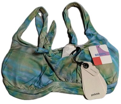 prAna Mallorca Bikini Top Womens XS Blue Green Tie Dye Swim NWT