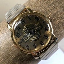Vintage Guess Women Dress Silver Expansion Band Quartz Analog 34mm Watch 6 1/2"