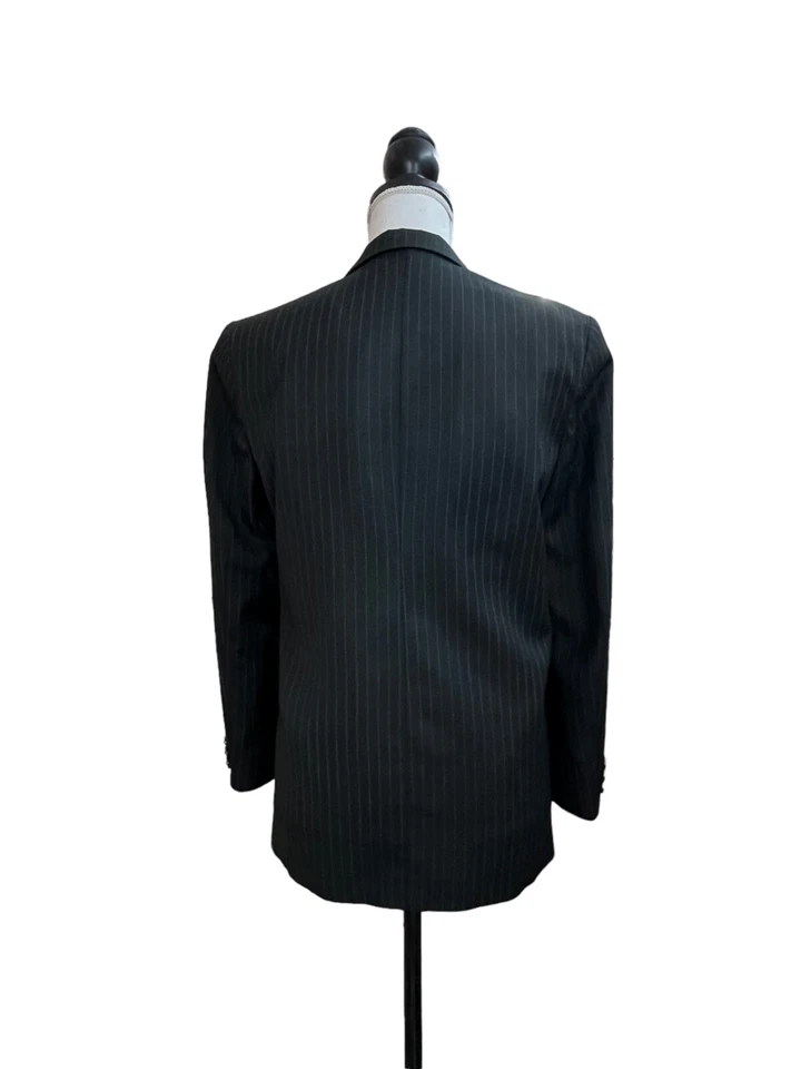 Chaps Youth Boys Black Pinstripe 2-Piece Jacket Pant Suit Set 16R - Image 3 of 4