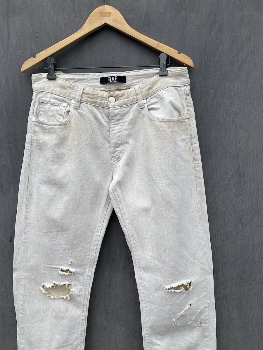 RAF By Raf Simons Distressed dirty faded jeans size 31 | eBay