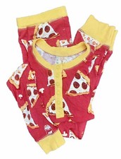 New Munki Munki Boys Kids 2 Piece Perfect Pajamas Set Size 6 red Pizza