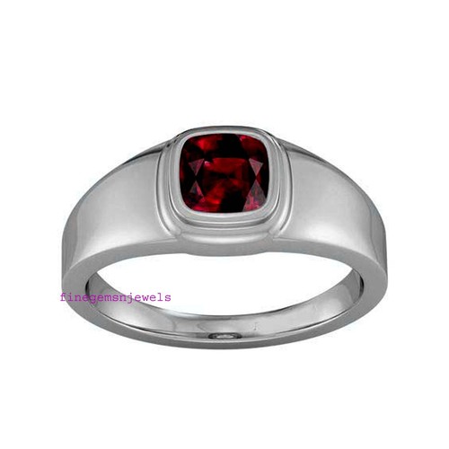 Bague Homme Argent 925 Avec Grenat Naturel Et Zircone - Viking, Taille Ajustable 4-15 US