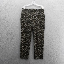Chicos Fabulously Slimming Ankle Pants Womens 1 US 8 Black Gold Stretch Pull On