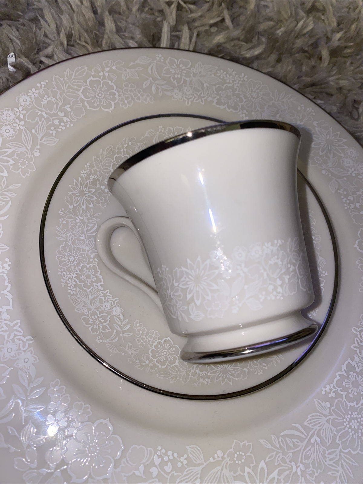 Vintage Gorham China Bridal Bouquet Dinner Plate ,  Cup & Saucer