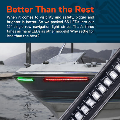 Marine Submersible LED Light Strip 12V 6ft White, LED Rope Lights, Waterproof