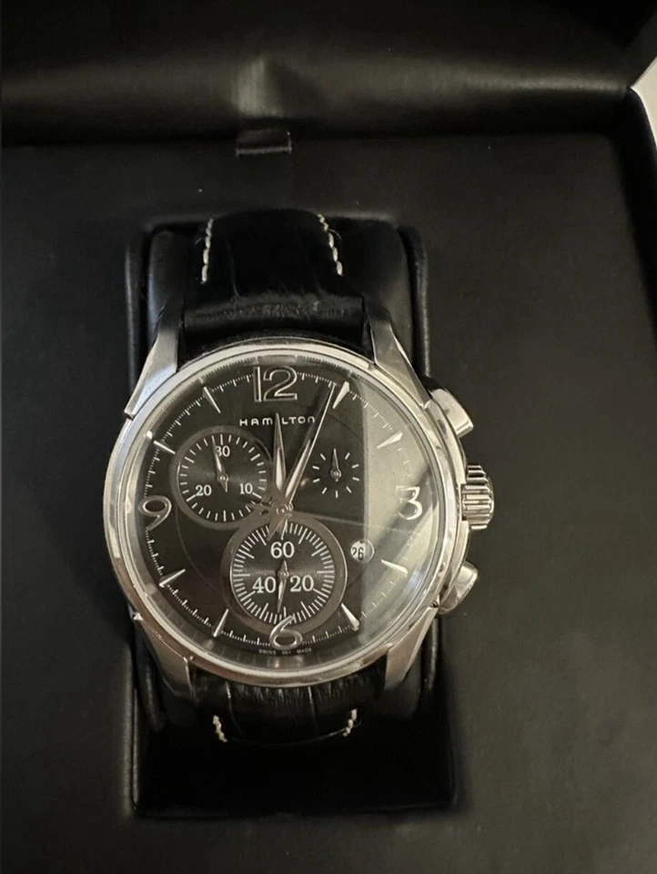 Reloj Hamilton Jazzmaster Hombre Negro con Correa de Cuero - H32612735 Foto 3 de 4