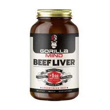 Gorilla Mind 750mg Argentina Pasture Raised Grass-Fed Beef Liver 120 Capsules