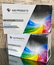 (2) Black C7115X 15X Toner for HP LaserJet 1000 1200 1200n 1200se 1220 3380