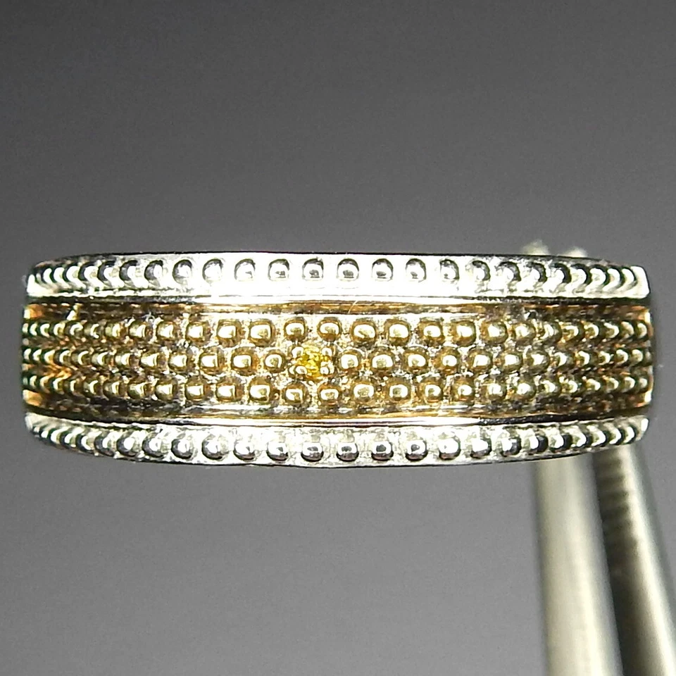 Anillo de plata de ley 925 maciza con diamantes amarillos vivos de Djoy en buen estado Foto 2 de 4