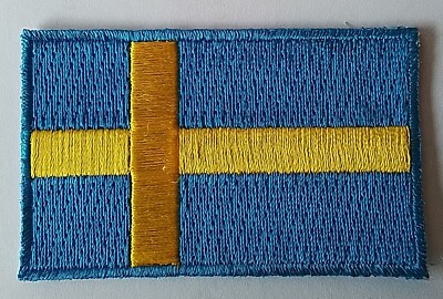 SCHWEDEN FLAGGE PATCH bestickt Abzeichen 6cm x 9cm Skandinavien Konungariket Sverige