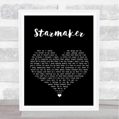 Starmaker Black Heart Song Text Zitat Musik Druck