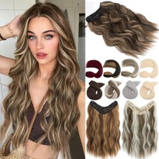 U-Part Clip in AS Human Hair Extensions One Piece Thick V Shape Highlight 160g
