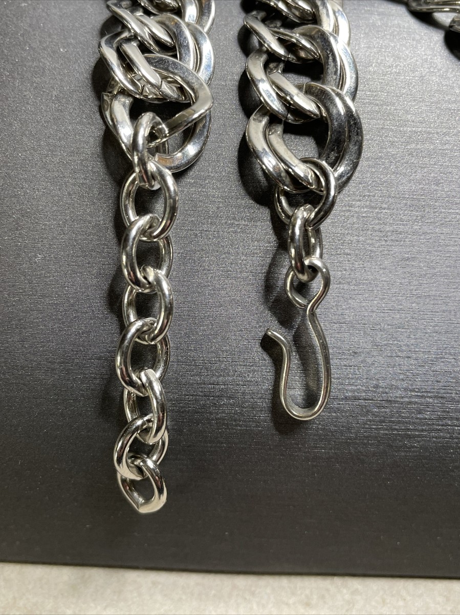 Monet Wide 15mm (.59” Wide Vintage Silver Tone 26” Chain Necklace