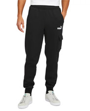 Puma Men's Ess Logo-Print Fleece Cargo Jogger Pants - Black Multiple Sizes 