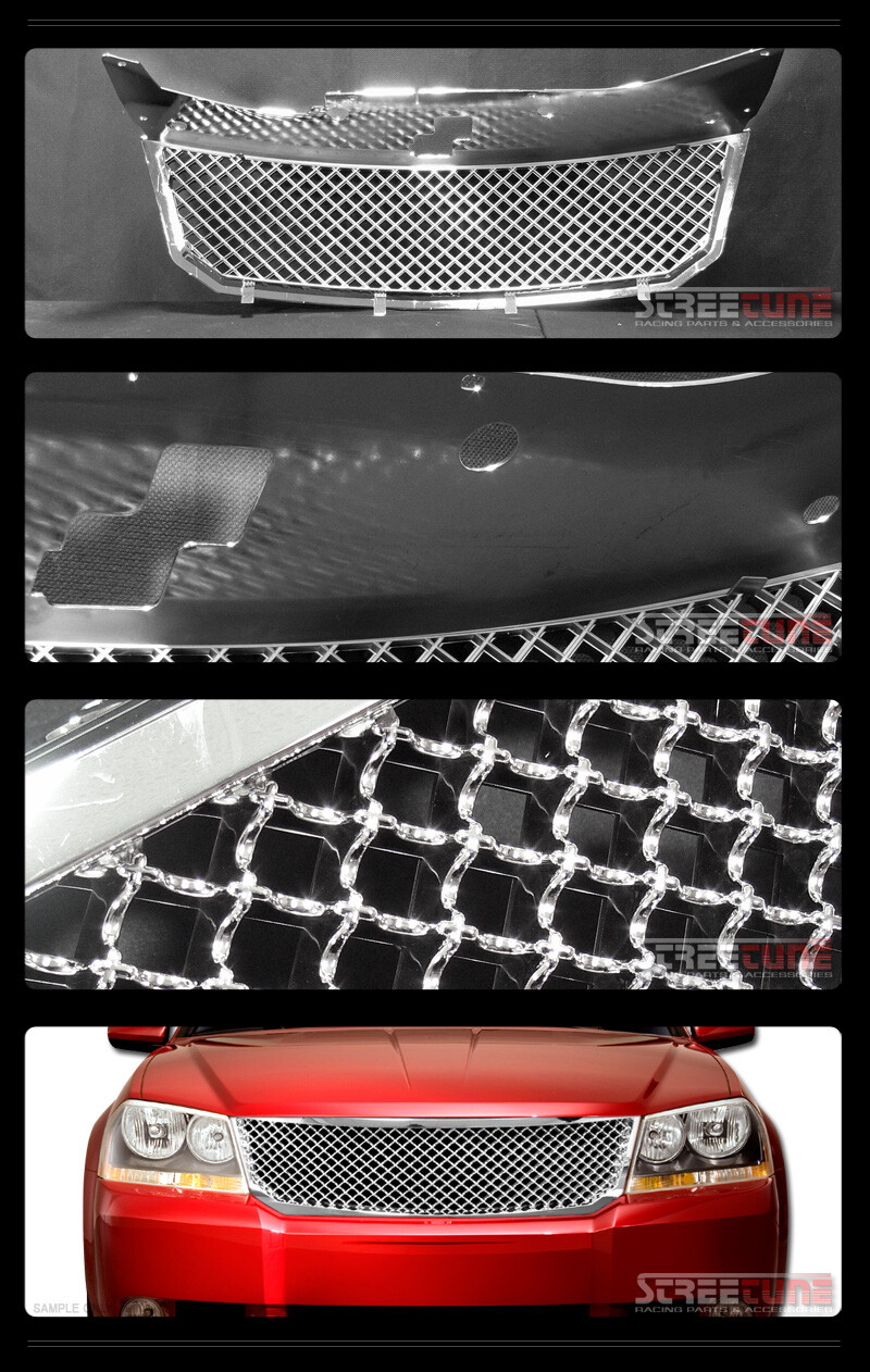 For 08-10 Avenger Chrome Bentley Mesh Style Front Hood Grill Grille Replacement