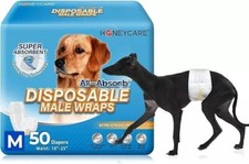 50 Pack Waist Disposable Dog Diapers Male Wraps Belly Bands Pet Soft All Sizes