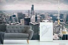3D City Building Self-adhesive Removable Wallpaper Murals Wall 535