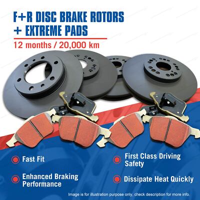 Front + Rear Brake Rotors Extreme Pads for Toyota Camry ASV50 HYBRID